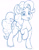 Size: 1275x1650 | Tagged: safe, artist:latecustomer, imported from derpibooru, pinkie pie, cute, diapinkes, female, monochrome, raised hoof, smiling, solo