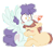Size: 1056x984 | Tagged: safe, artist:voraire, imported from derpibooru, curly winds, some blue guy, wiz kid, earth pony, pegasus, pony, equestria girls, background human, blushing, curlabetes, cute, equestria girls ponified, gay, heart, male, ponified, shipping, wizabetes, wizwinds