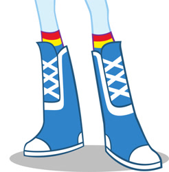 Size: 400x406 | Tagged: safe, imported from derpibooru, rainbow dash, equestria girls, boots, clothes, high heel boots, legs, pictures of legs, shoes, simple background, socks, white background