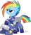 Size: 835x957 | Tagged: safe, artist:lookmaidrew, artist:midnightblitzz, imported from derpibooru, rainbow dash, the cutie re-mark, alternate timeline, apocalypse dash, clothes, crystal war timeline, female, helmet, scar, simple background, solo, torn ear, transparent background, uniform, vector