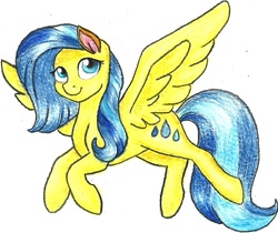 Size: 800x672 | Tagged: safe, artist:twixyamber, imported from derpibooru, sunshower, pegasus, pony, female, mare, solo, traditional art