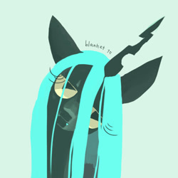 Size: 1000x1000 | Tagged: dead source, safe, artist:blanket-vu, imported from derpibooru, queen chrysalis, changeling, changeling queen, female, looking at you, solo