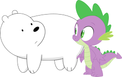 Size: 3585x2272 | Tagged: safe, artist:porygon2z, imported from derpibooru, spike, bear, dragon, castle sweet castle, crossover, ice bear, simple background, transparent background, vector, we bare bears