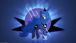 Size: 2560x1440 | Tagged: safe, artist:fillynix-artz, artist:pantera000, imported from derpibooru, princess luna, alicorn, pony, female, mare, signature, solo, vector, wallpaper