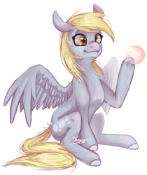 Size: 2023x2410 | Tagged: safe, artist:mayasnou, imported from derpibooru, derpy hooves, pegasus, pony, bubble, female, mare, simple background, sitting, smiling, solo, spread wings