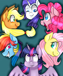 Size: 5000x6001 | Tagged: safe, artist:artistcoolpony, imported from derpibooru, applejack, fluttershy, pinkie pie, rainbow dash, rarity, twilight sparkle, alicorn, pony, absurd resolution, female, mane six, mare, twilight sparkle (alicorn)