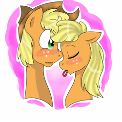 Size: 5000x5000 | Tagged: safe, artist:artistcoolpony, imported from derpibooru, applejack, pony, absurd resolution, applejacks (shipping), duo, female, male, rule 63, self ponidox, selfcest, shipping, straight