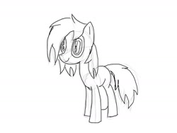 Size: 1280x960 | Tagged: safe, artist:mranthony2, imported from derpibooru, oc, oc only, oc:lemon bounce, earth pony, pony, digital art, earth pony oc, lineart, looking at you, monochrome, sketch, solo