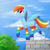 Size: 2000x2000 | Tagged: safe, artist:wan1357, imported from derpibooru, rainbow dash, :p, backwards cutie mark, clothes, cute, dashabetes, derp, female, rainbow socks, socks, solo, striped socks, tongue out