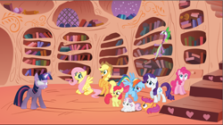 Size: 1450x813 | Tagged: safe, imported from derpibooru, apple bloom, applejack, fluttershy, pinkie pie, rainbow dash, rarity, scootaloo, spike, sweetie belle, twilight sparkle, cutie mark crusaders, evil twilight, mane six