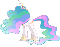 Size: 893x699 | Tagged: artist needed, safe, edit, imported from derpibooru, princess celestia, pony, /mlp/, alternate hairstyle, double mane, female, hairy, mare, simple background, solo, transparent background, vector