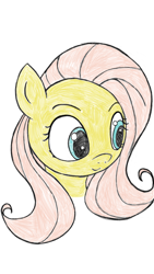 Size: 640x1136 | Tagged: safe, artist:briarspark, imported from derpibooru, fluttershy, female, looking at something, portrait, simple background, solo, white background