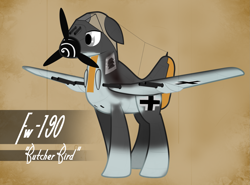 Size: 2025x1500 | Tagged: safe, artist:steamraid, imported from derpibooru, original species, plane pony, pony, aircraft, fw-190, german, plane, world war ii
