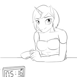 Size: 1200x1200 | Tagged: safe, artist:shatterfrost, derpibooru exclusive, imported from derpibooru, oc, oc only, anthro, monochrome