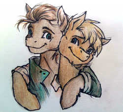 Size: 2475x2250 | Tagged: safe, artist:buttersprinkle, imported from derpibooru, crossover, miles upshur, outlast, outlast: whistleblower, ponified, traditional art, waylon park