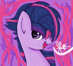 Size: 1308x1180 | Tagged: safe, artist:applejacks2, imported from derpibooru, twilight sparkle, alternate hairstyle, female, punklight sparkle, solo