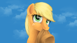 Size: 1920x1080 | Tagged: safe, artist:sakurawolfer, artist:wourdeluck, imported from derpibooru, applejack, female, solo