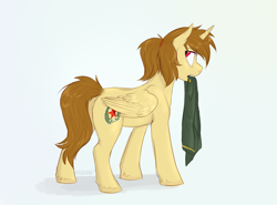 Size: 840x623 | Tagged: safe, artist:php84, deleted from derpibooru, derpibooru exclusive, imported from derpibooru, oc, oc only, oc:katya ironstead, alicorn, pony, alicorn oc, clothes, female, rear view, red eyes, solo