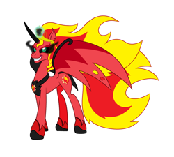 Size: 1902x1715 | Tagged: safe, artist:bbbhuey, imported from derpibooru, sunset shimmer, alicorn, demon, pony, alicornified, equestria girls ponified, evil, ponified, race swap, shimmercorn, sunset satan