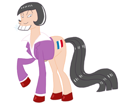 Size: 900x768 | Tagged: safe, artist:zimoguri, imported from derpibooru, pony, bucktooth, iyami, osomatsu-san, ponified, solo