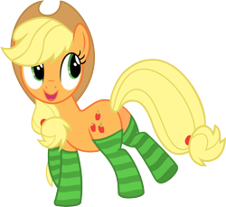 Size: 6000x5496 | Tagged: safe, artist:slb94, imported from derpibooru, applejack, absurd resolution, butt, clothes, female, plot, simple background, socks, solo, striped socks, transparent background, vector