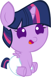 Size: 1402x2122 | Tagged: safe, artist:megarainbowdash2000, imported from derpibooru, twilight sparkle, alicorn, pony, age regression, baby, baby pony, babylight sparkle, diaper, female, filly, foal, mare, open mouth, simple background, solo, transparent background, twilight sparkle (alicorn), vector, younger