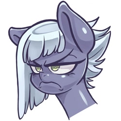 Size: 1024x1024 | Tagged: safe, artist:kaikoinu, imported from derpibooru, limestone pie, earth pony, pony, bust, female, grumpy, simple background, solo, unamused, white background