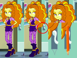 Size: 720x540 | Tagged: safe, imported from derpibooru, screencap, adagio dazzle, equestria girls, rainbow rocks, coincidence, female, meme, pencil, solo, that orange pencil