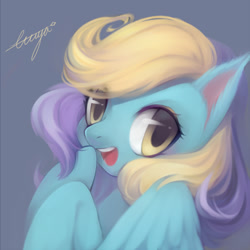 Size: 546x546 | Tagged: safe, artist:ciciya, imported from derpibooru, oc, oc only, pegasus, pony, looking at you, open mouth, portrait, smiling, solo