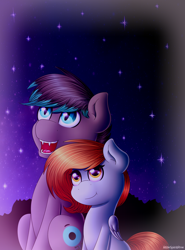 Size: 2000x2700 | Tagged: safe, artist:spirit-dude, imported from derpibooru, oc, oc only, pony, duo, stargazing