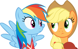 Size: 14053x8881 | Tagged: safe, artist:cyanlightning, imported from derpibooru, applejack, rainbow dash, buckball season, .svg available, absurd resolution, ball, frown, looking at each other, simple background, spread wings, transparent background, vector