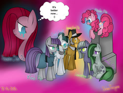 Size: 2000x1500 | Tagged: safe, artist:joleneforsgren, imported from derpibooru, cloudy quartz, igneous rock pie, limestone pie, marble pie, maud pie, pinkie pie, pony, pie family, pie sisters, pinkamena diane pie, quartzrock, siblings, sisters