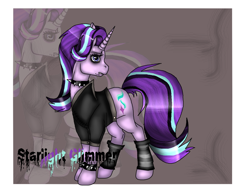 Size: 1024x779 | Tagged: safe, artist:pinkcatartist, imported from derpibooru, starlight glimmer, pony, bracelet, edgelight glimmer, female, hilarious in hindsight, jewelry, punk, solo, spiked wristband