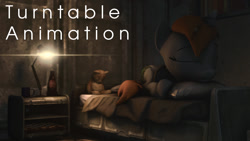 Size: 1280x720 | Tagged: safe, artist:nyte-skyez, imported from derpibooru, oc, oc only, oc:littlepip, pony, unicorn, fallout equestria, 3d, animated at source, clothes, fallout, fanfic, fanfic art, female, horn, jumpsuit, mare, post-apocalyptic, solo, source filmmaker, turntable, vault suit