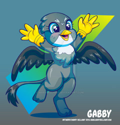 Size: 600x626 | Tagged: safe, artist:marybellamy, imported from derpibooru, gabby, griffon, cute, female, gabbybetes, solo, watermark, weapons-grade cute