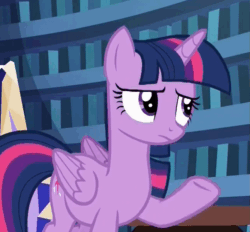 Size: 647x600 | Tagged: safe, imported from derpibooru, screencap, twilight sparkle, alicorn, pony, every little thing she does, female, gif, mare, non-animated gif, raised hoof, reaction image, solo, twilight sparkle (alicorn)