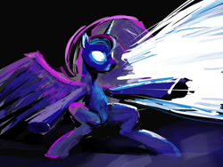 Size: 1000x750 | Tagged: safe, artist:xbi, imported from derpibooru, princess luna, pony, action pose, color porn, female, glowing eyes, solo