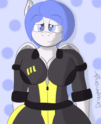 Size: 4500x5500 | Tagged: safe, artist:thedragonshy, imported from derpibooru, oc, oc only, oc:berry swirl, anthro, absurd resolution, breasts, cleavage, curvy, fallout, female, solo, thick