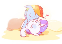 Size: 757x536 | Tagged: safe, artist:raridashdoodles, imported from derpibooru, rainbow dash, rarity, female, heart, kissing, lesbian, raridash, shipping, sleeping