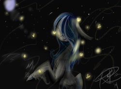 Size: 1280x944 | Tagged: safe, artist:triplerainbowdash, imported from derpibooru, oc, oc only, firefly (insect), night, solo