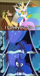 Size: 406x762 | Tagged: safe, edit, edited screencap, imported from derpibooru, screencap, discord, princess luna, do princesses dream of magic sheep, dungeons and discords, caption, dragon ball, dragonball z abridged, exploitable meme, meme, nightmare, screencap comic