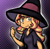 Size: 397x388 | Tagged: safe, artist:zutcha, imported from derpibooru, sunset shimmer, equestria girls, clothes, cosplay, costume, female, hat, pointing, solo, witch, witch hat