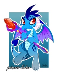 Size: 840x1076 | Tagged: safe, artist:doubt, imported from derpibooru, princess ember, dragon, bloodstone scepter, dragon lord ember, female, solo
