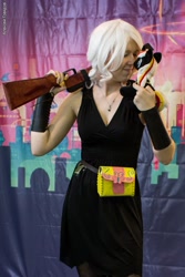 Size: 683x1024 | Tagged: artist needed, safe, imported from derpibooru, oc, oc only, oc:velvet remedy, human, fallout equestria, 2016, clothes, cosplay, costume, irl, irl human, photo, plushie, rubronycon