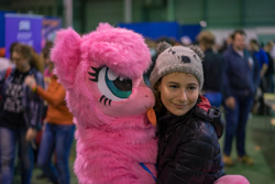Size: 1920x1280 | Tagged: safe, artist:ketika, imported from derpibooru, oc, oc:fluffle puff, human, 2016, :p, clothes, cosplay, costume, fursuit, hug, irl, irl human, photo, rubronycon, smiling, tongue out