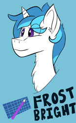 Size: 1500x2400 | Tagged: safe, artist:treble sketch, imported from derpibooru, oc, oc only, oc:frost bright, pony, cutie mark, looking away, male, smiling, solo, stallion