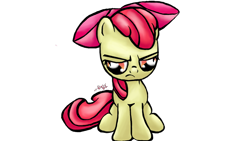 Size: 900x506 | Tagged: safe, artist:rainbowpiemlpfim, imported from derpibooru, apple bloom, female, grumpy, simple background, solo, transparent background