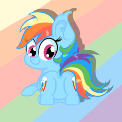 Size: 1000x1000 | Tagged: safe, artist:pastelhorses, imported from derpibooru, rainbow dash, both cutie marks, butt, female, plot, rainbow background, solo