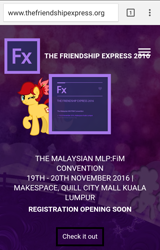 Size: 720x1128 | Tagged: safe, imported from derpibooru, screencap, oc, oc only, oc:rosa blossomheart, android, pony, google chrome, malaysia, screenshots, the friendship express 2016