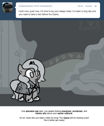 Size: 666x809 | Tagged: safe, artist:egophiliac, imported from derpibooru, princess luna, moonstuck, cartographer's cloak, female, filly, monochrome, solo, woona, younger